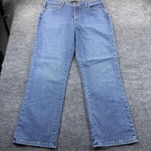Lee Platinum Label Jeans Womens 16‎ Medium Blue Straight Leg Stretch Denim 37x31